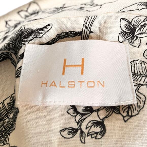 Halston Womens Ivory Blazer Tropical Black Size XL/L Fall NWOT - Picture 9 of 11